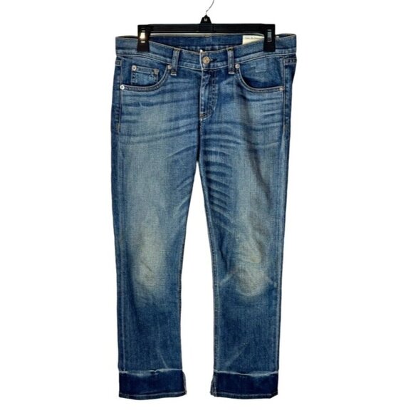 Rag & Bone Jeans Womens Size 26 Blue New Quay Wash Split Hem The Crop - Picture 2 of 14